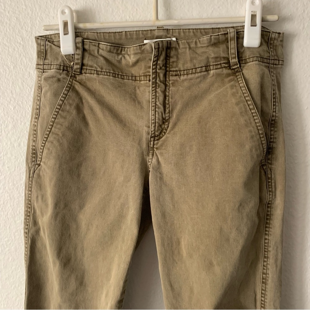 A.L.C Olive Khaki Green Straight Leg Stretch Twill Utility Military Pants Cargo - Picture 4 of 8